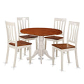 5 Pcs Dining Set with 4 Wood Chairs in Buttermilk Y904