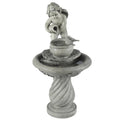 Gray Resin Cherub Birdbath Fountain C170