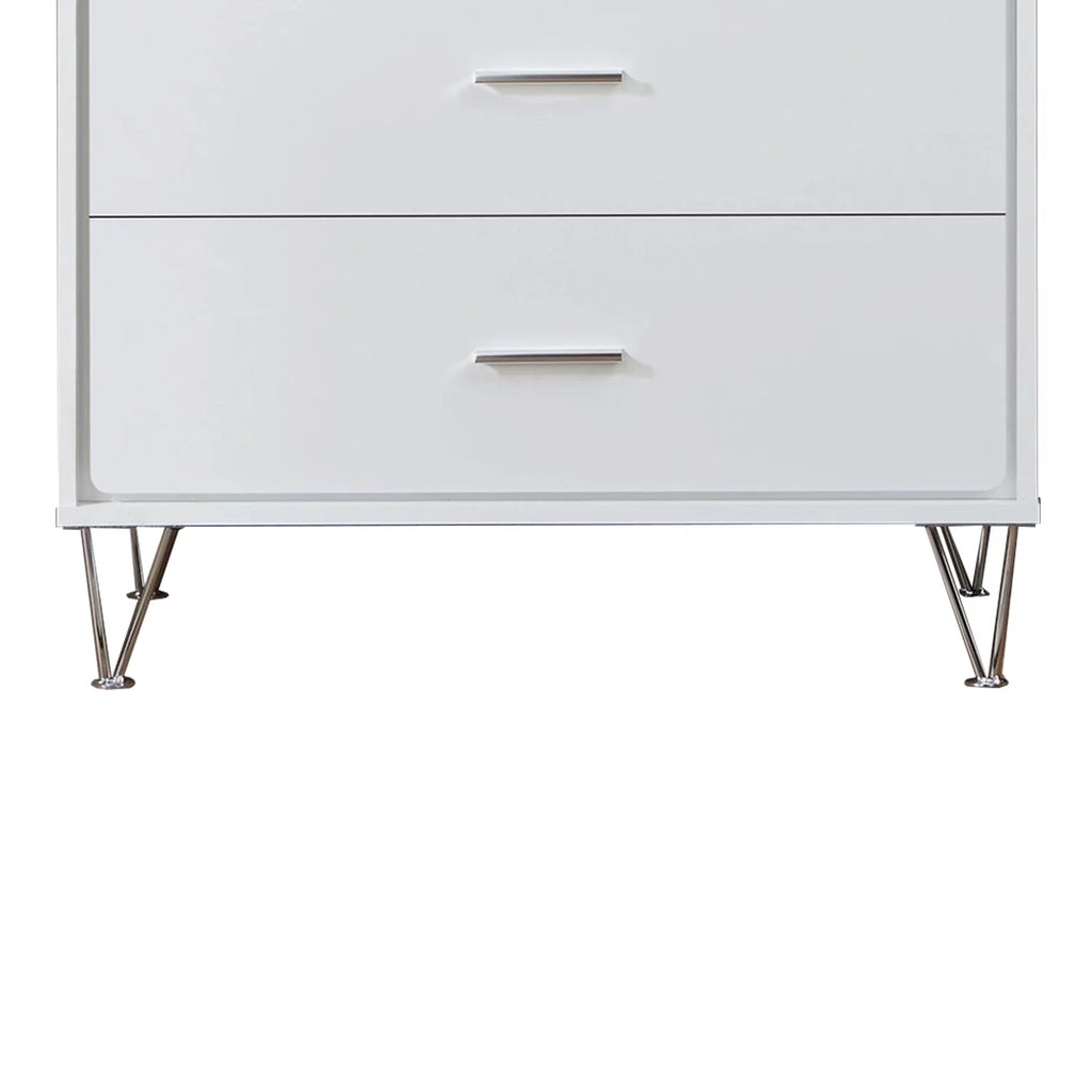 White 5 Drawer Wooden Chest R781885