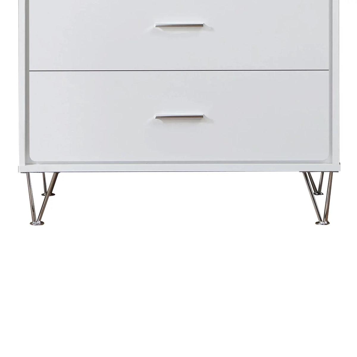 White 5 Drawer Wooden Chest R781885
