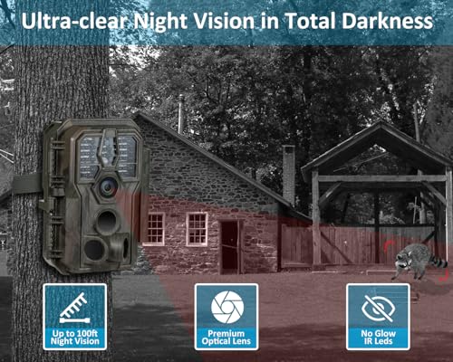 64MP 1296p Trail Camera with 100ft Night Vision Z55320