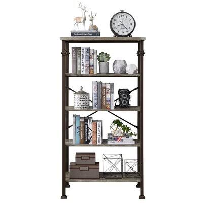 Rustic Industrial Bookcase W644022