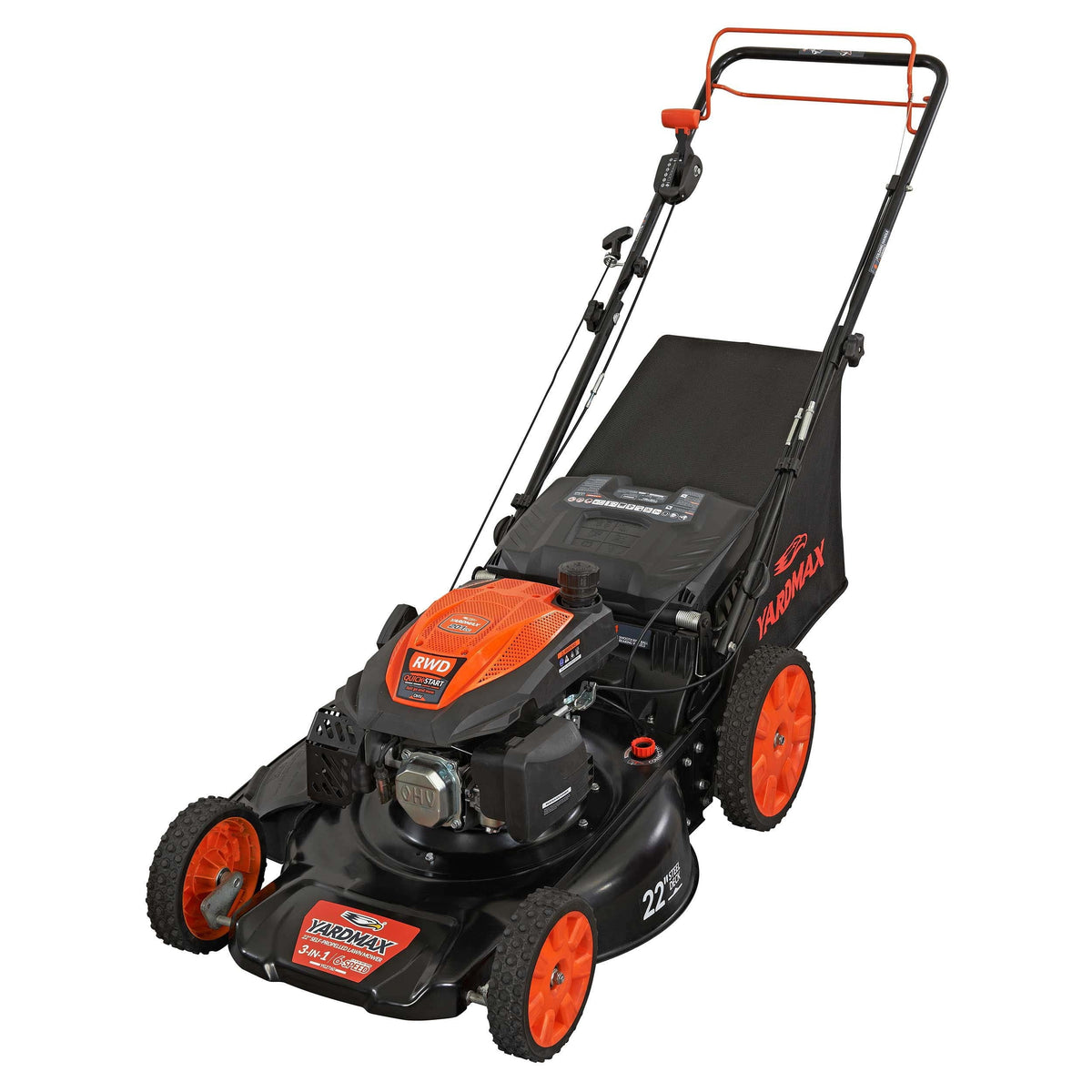 22 in. 201cc 6 Speed 3-in-1 Gas Self Propelled Lawn Mower T585181