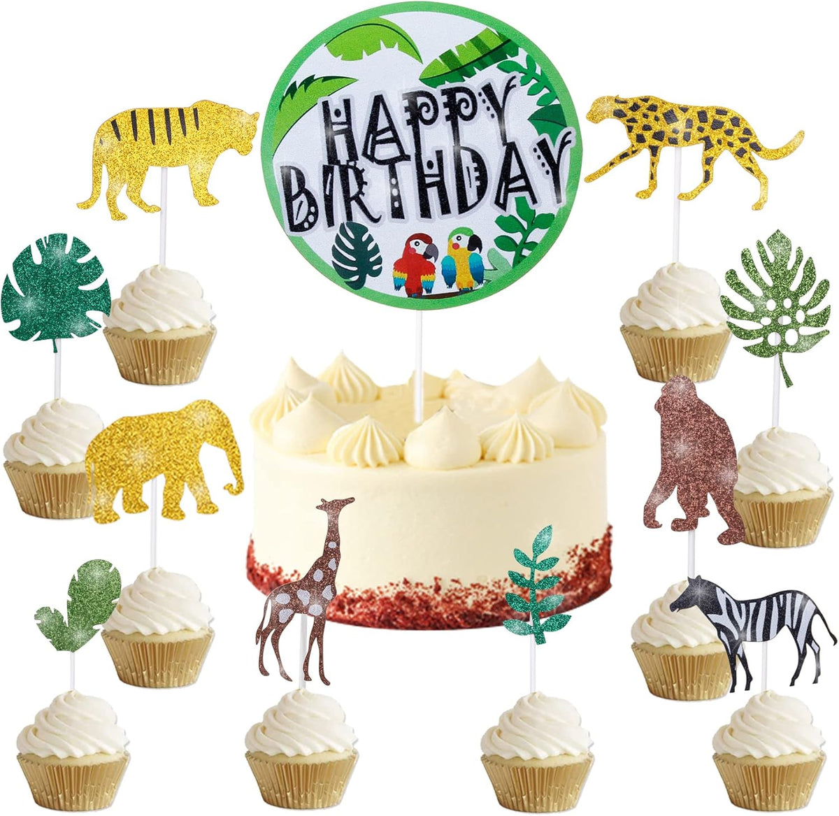 Safari Cake Topper and Cupcake Toppers V477