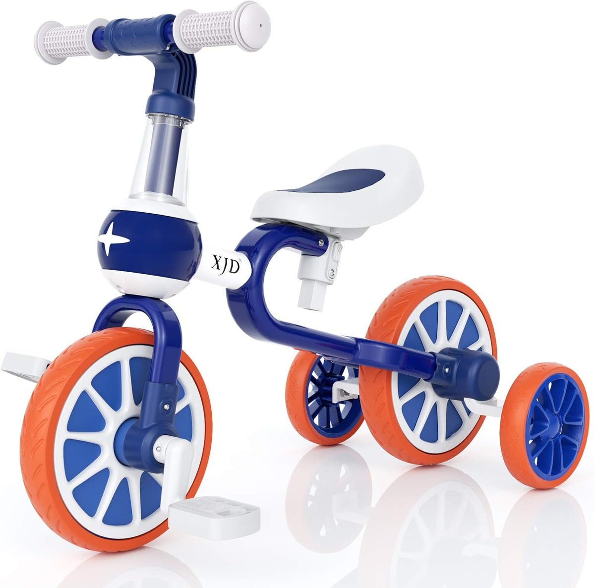 3 in 1 Baby Balance Bike Tricycle with Adjustable Seat Detachable Pedal, Blue Pack of 2 I688776