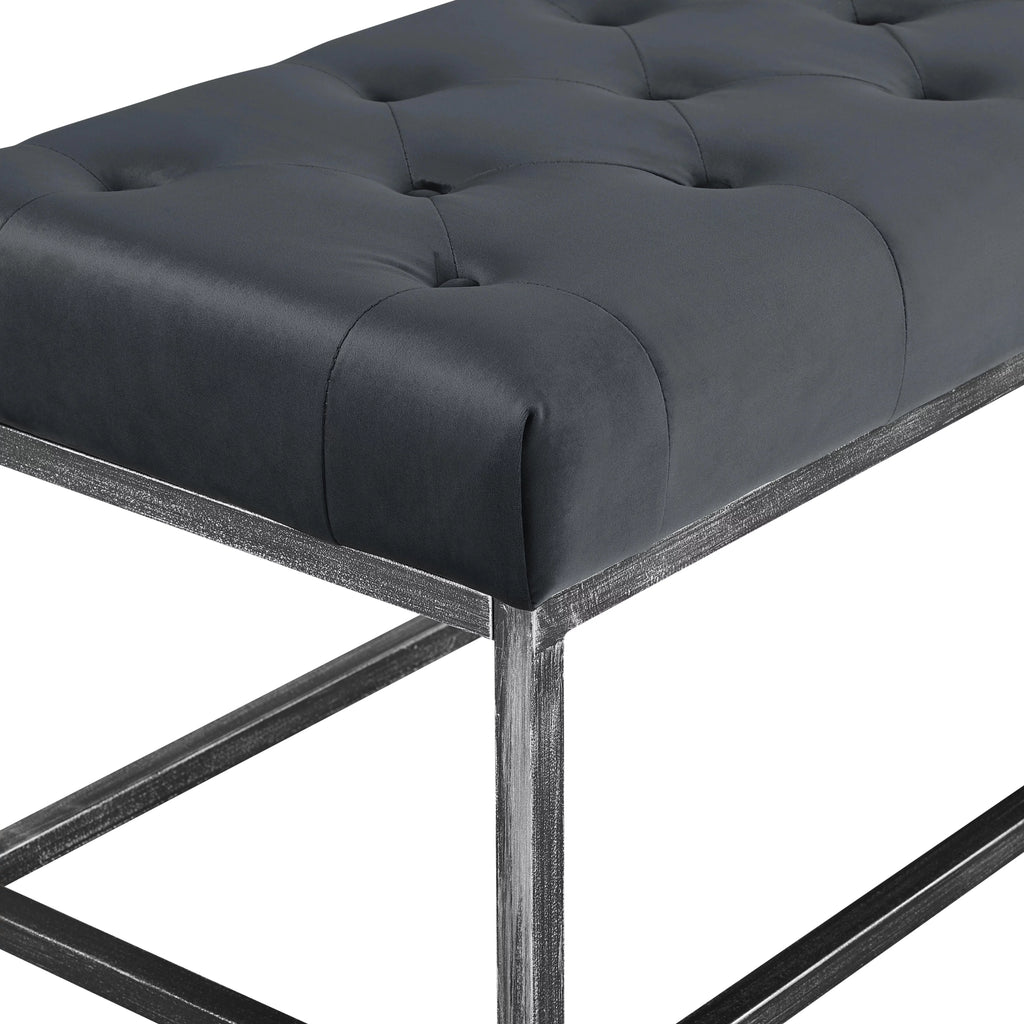 Tufted Bench with Iron Legs J306