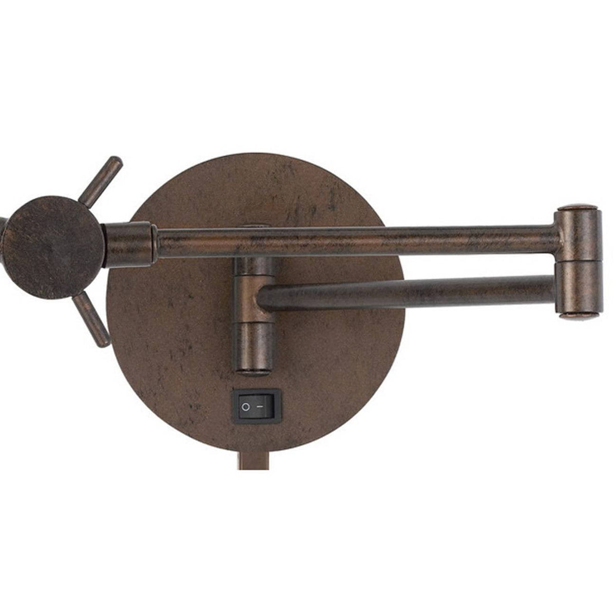 Rust Swing Arm Wall Lamp with Adjustable Shade U7343