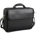 Black Leather Notebook Computer Bag V73809