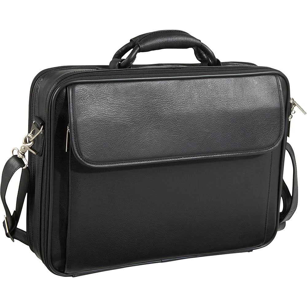 Black Leather Notebook Computer Bag V73809