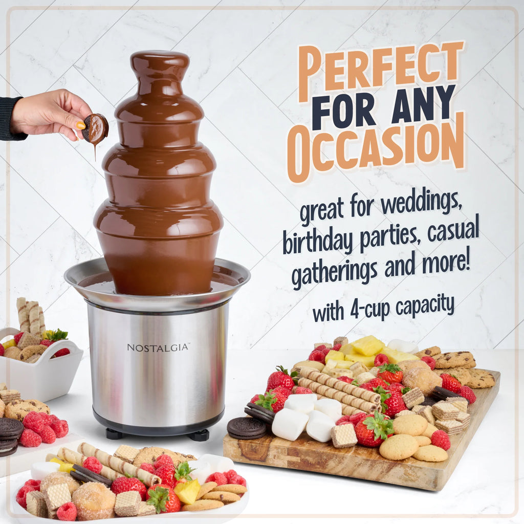 4-Tier Stainless Steel Chocolate Fondue Fountain I4278