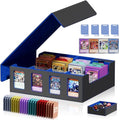 Card Storage Box with 4 Rows, 24 Colorful Dividers & 8 Viewing Windows J581
