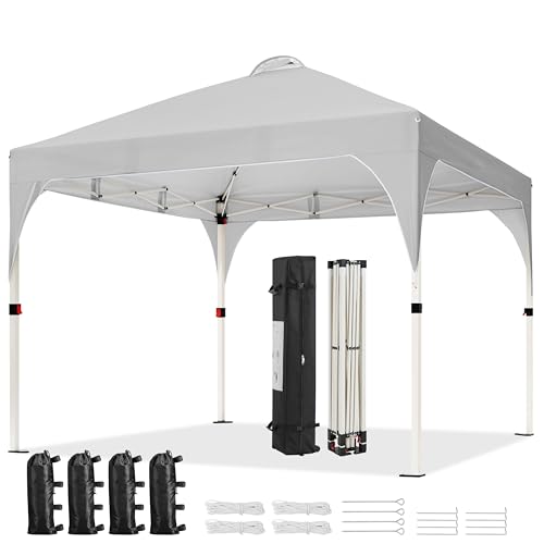 10x10 Pop Up Canopy Tent with Wheeled Bag, White X62041