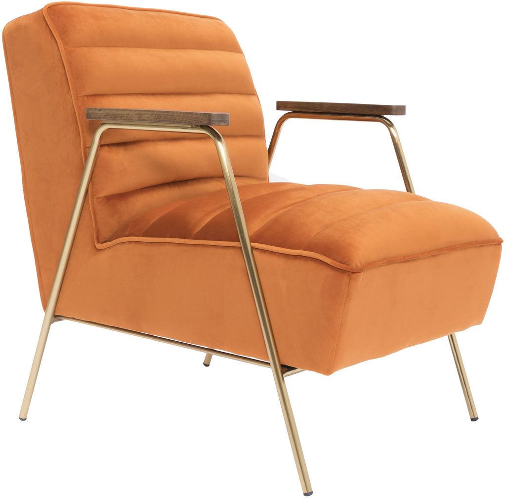 Orange Velvet Accent Chair B122579