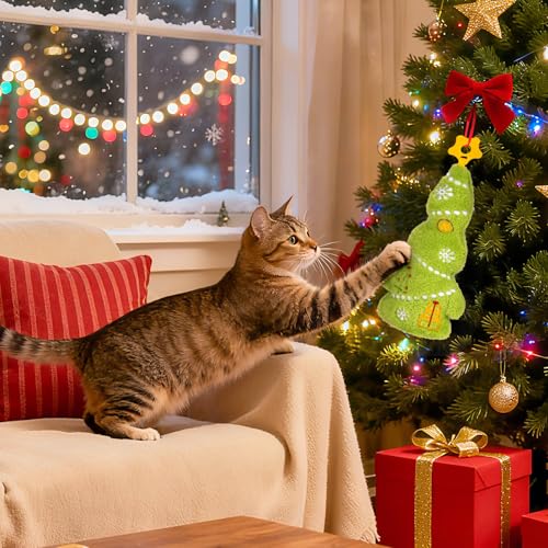 Christmas Catnip Cat Toys with Crinkle Sound A294572