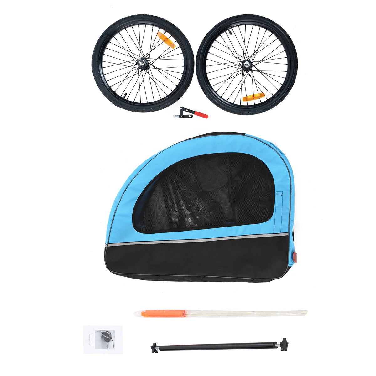 Foldable Dog Bike Trailer with Rear Entrance for Small and Medium Pets Under 88 lbs, Green T22987