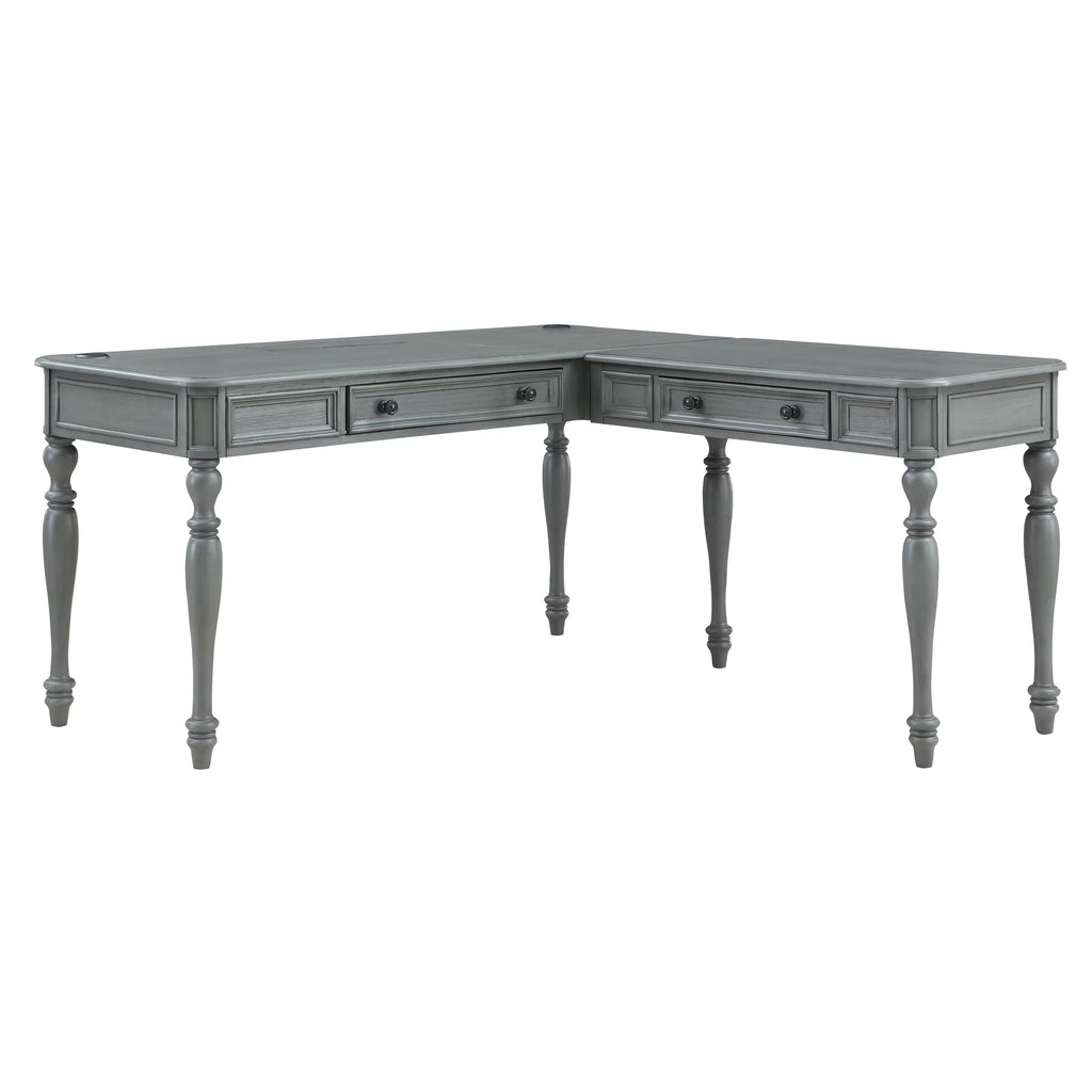 L-Shape Engineered Wood Desk with Power Z57079