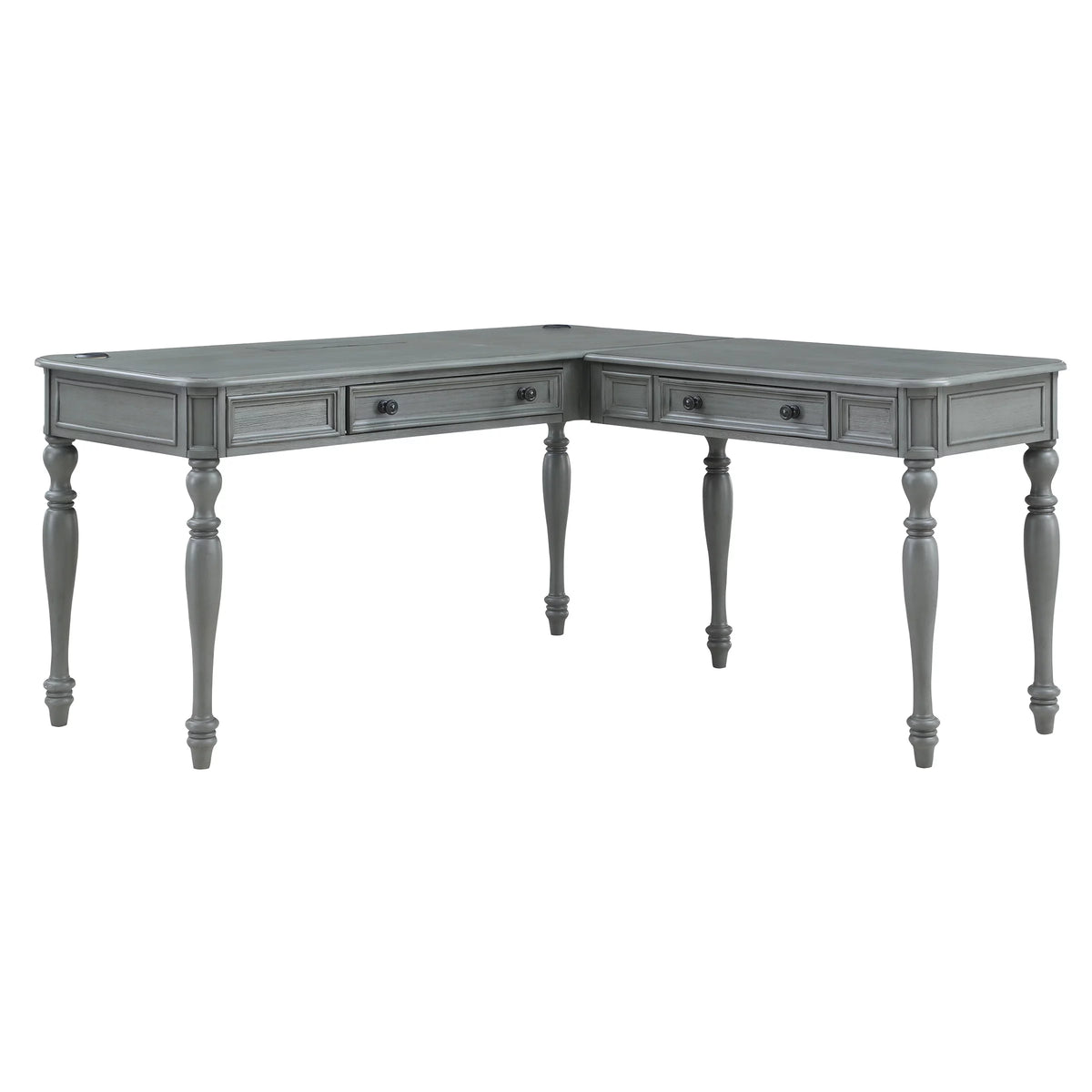 L-Shape Engineered Wood Desk with Power Z57079