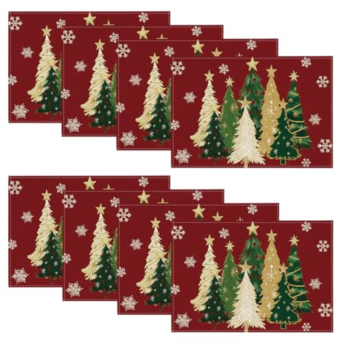 Red Christmas Placemats Set of 4 J4132