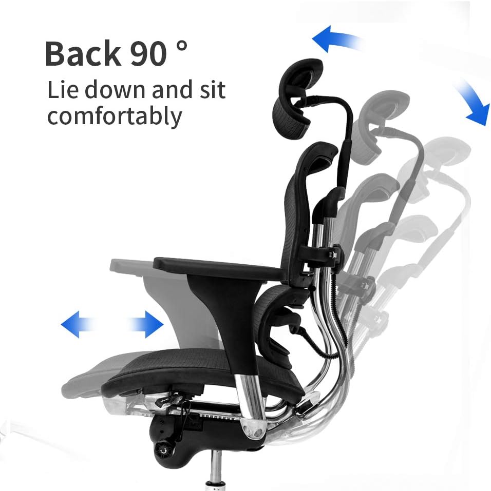 Black Mesh High Back Office Chair with Headrest and Lumbar Support P97832