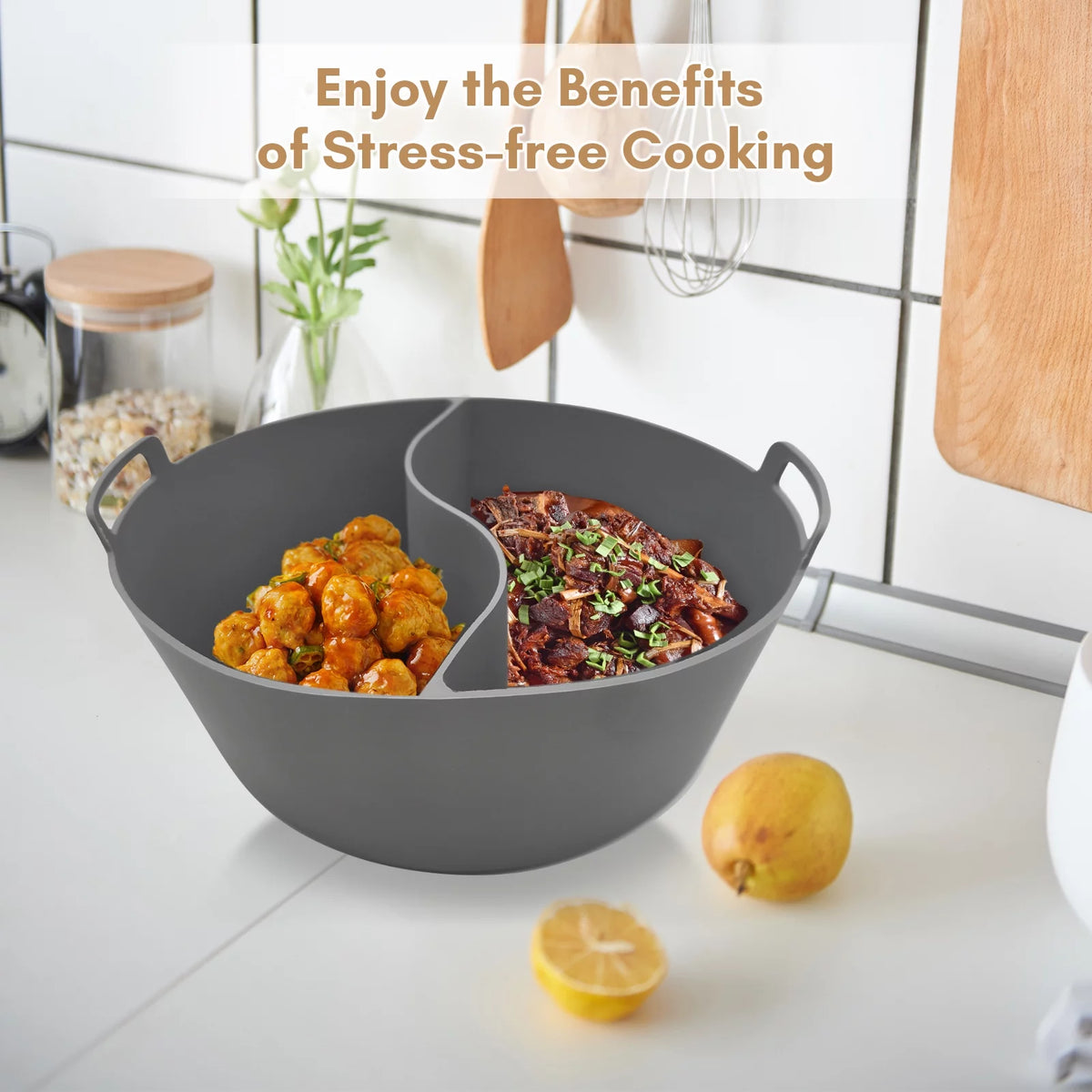 Slow Cooker Liners, Silicone, Reusable, Leakproof, Dishwasher Safe, 2pcs V890