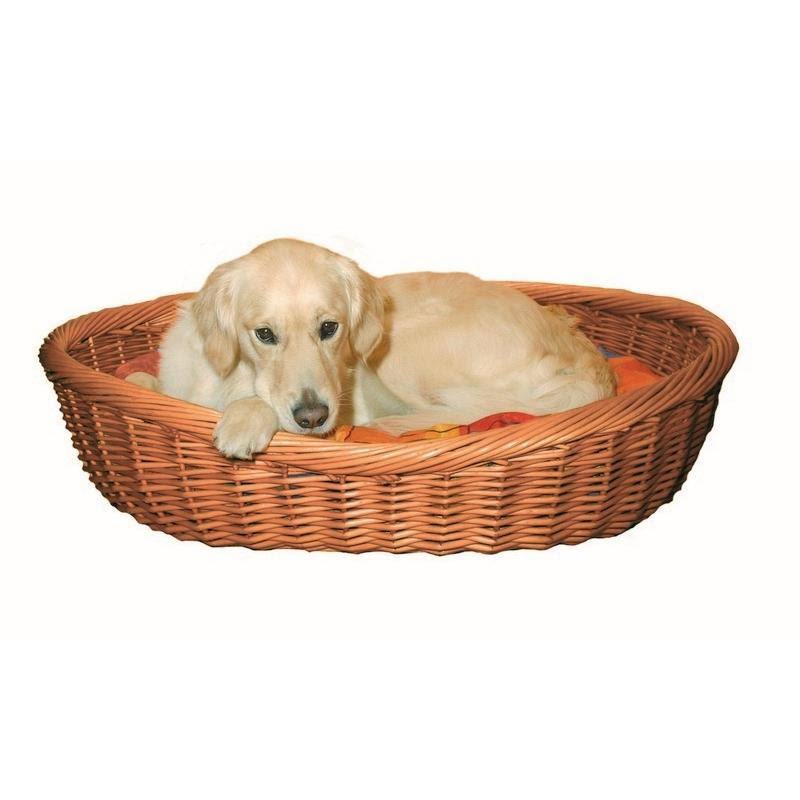 Dog Basket 70cm Dark Stained Wicker L4075