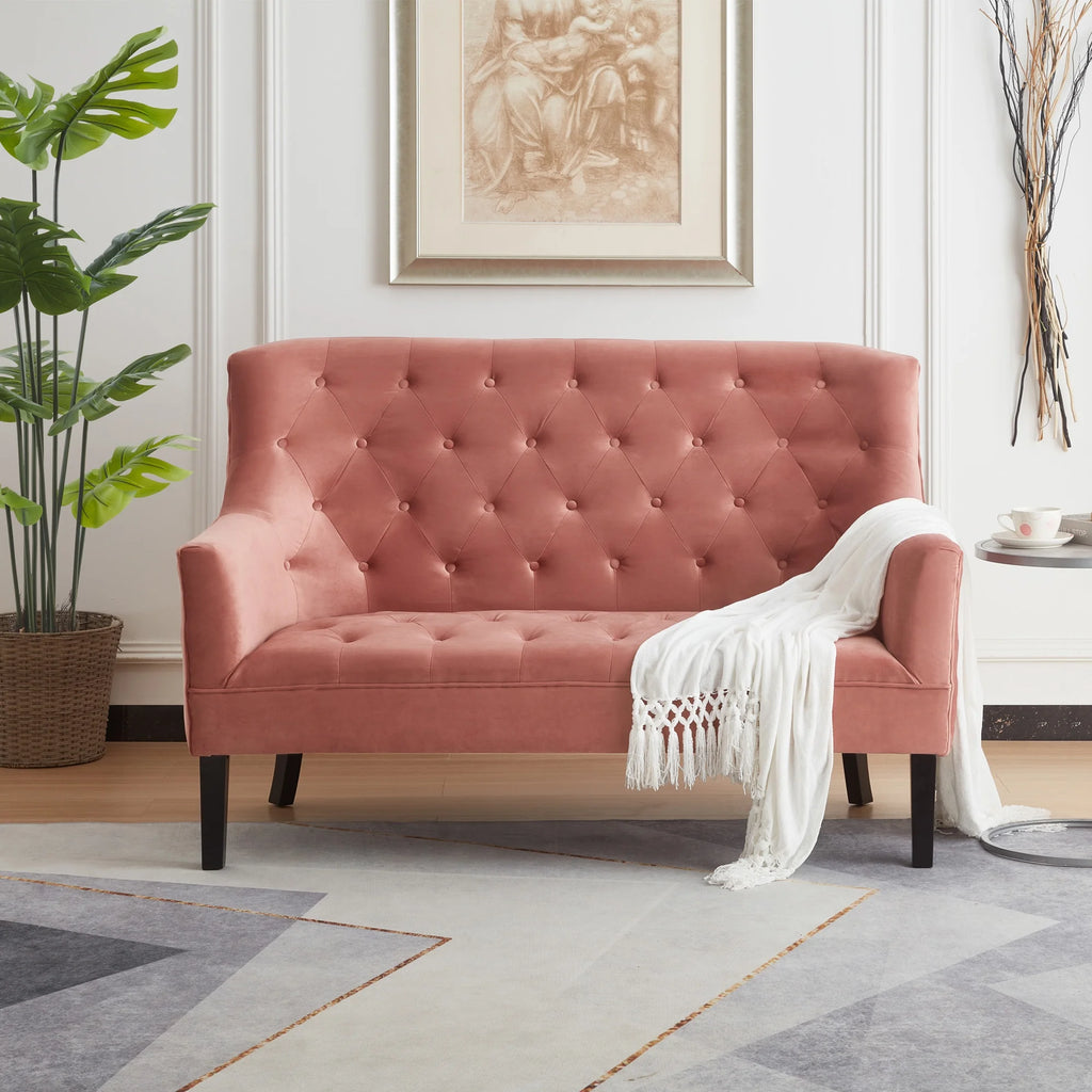 Pink Velvet Loveseat Sofa H6297