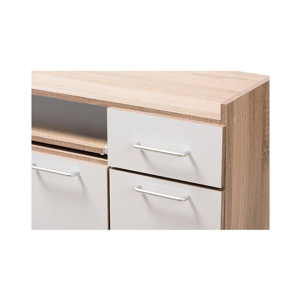 Light Oak and White Finish Kitchen Cabinet T92349