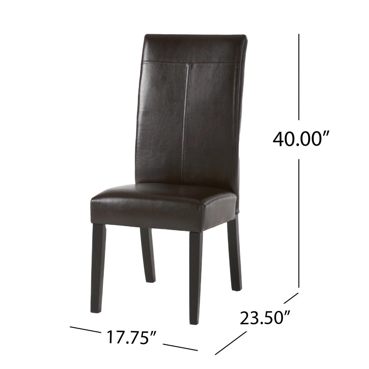Brown Faux Leather Dining Chairs Set of 2 E837