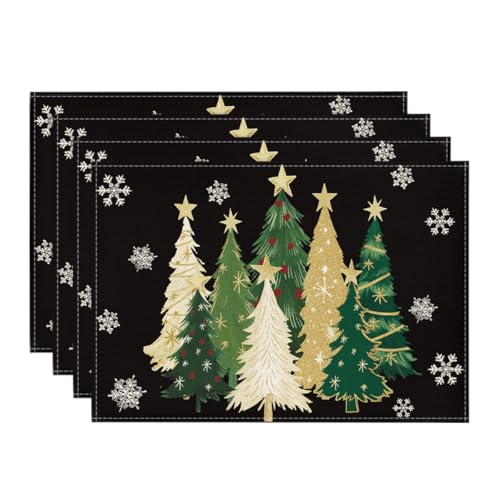 Red Christmas Placemats Set of 4 J4132
