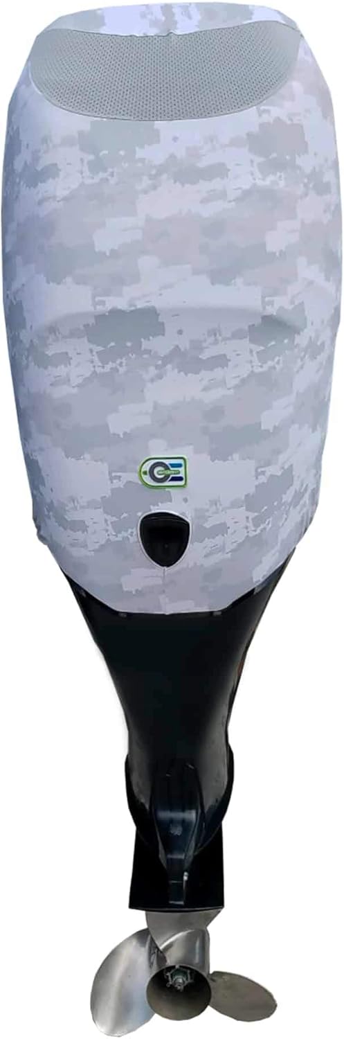 Grey Digital Camo Outboard Motor Cover O323074