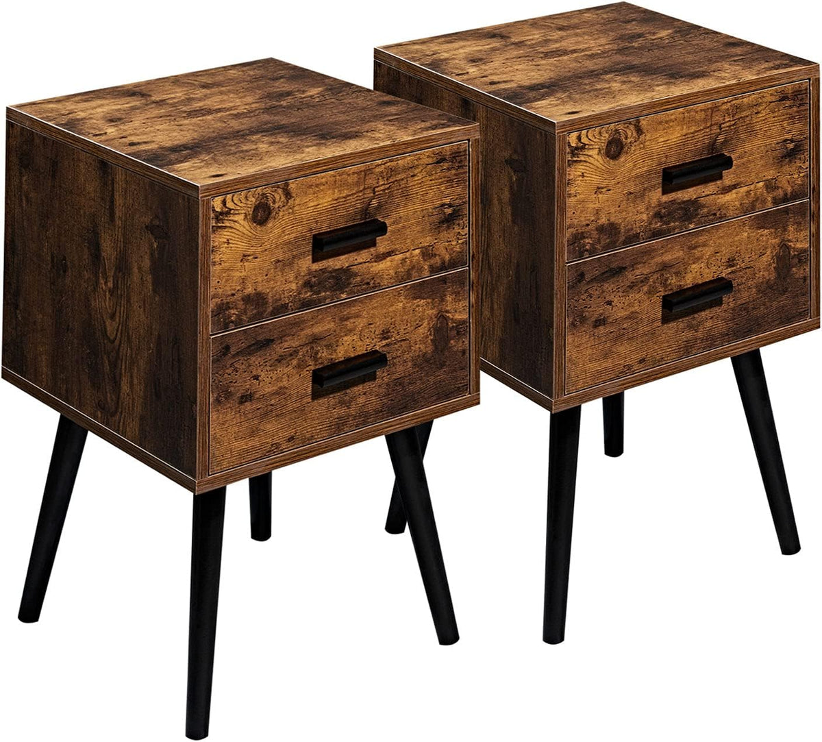Wooden Night Stand with 2 Drawers Storage Cabinet Y141