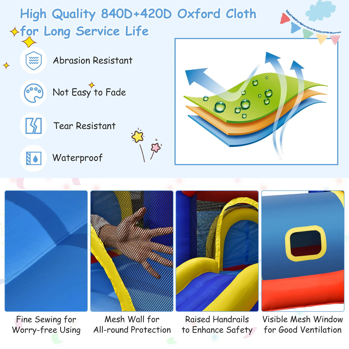 Inflatable Bounce House with Slide & Blower O3871
