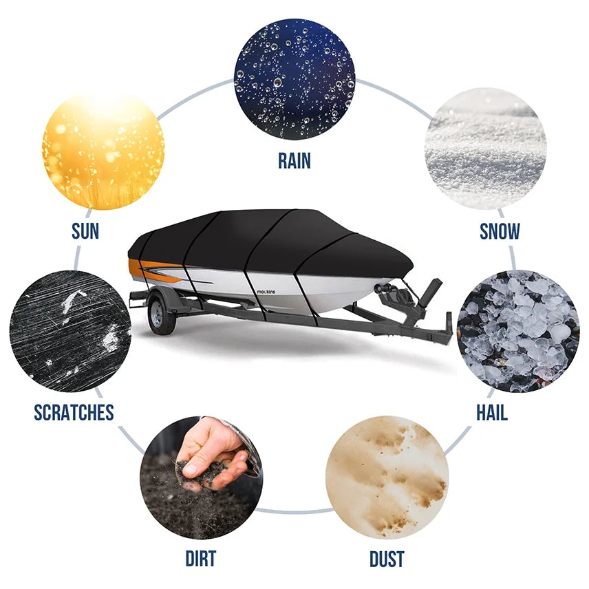 600D Polyester Oxford Trailerable Boat Cover H255