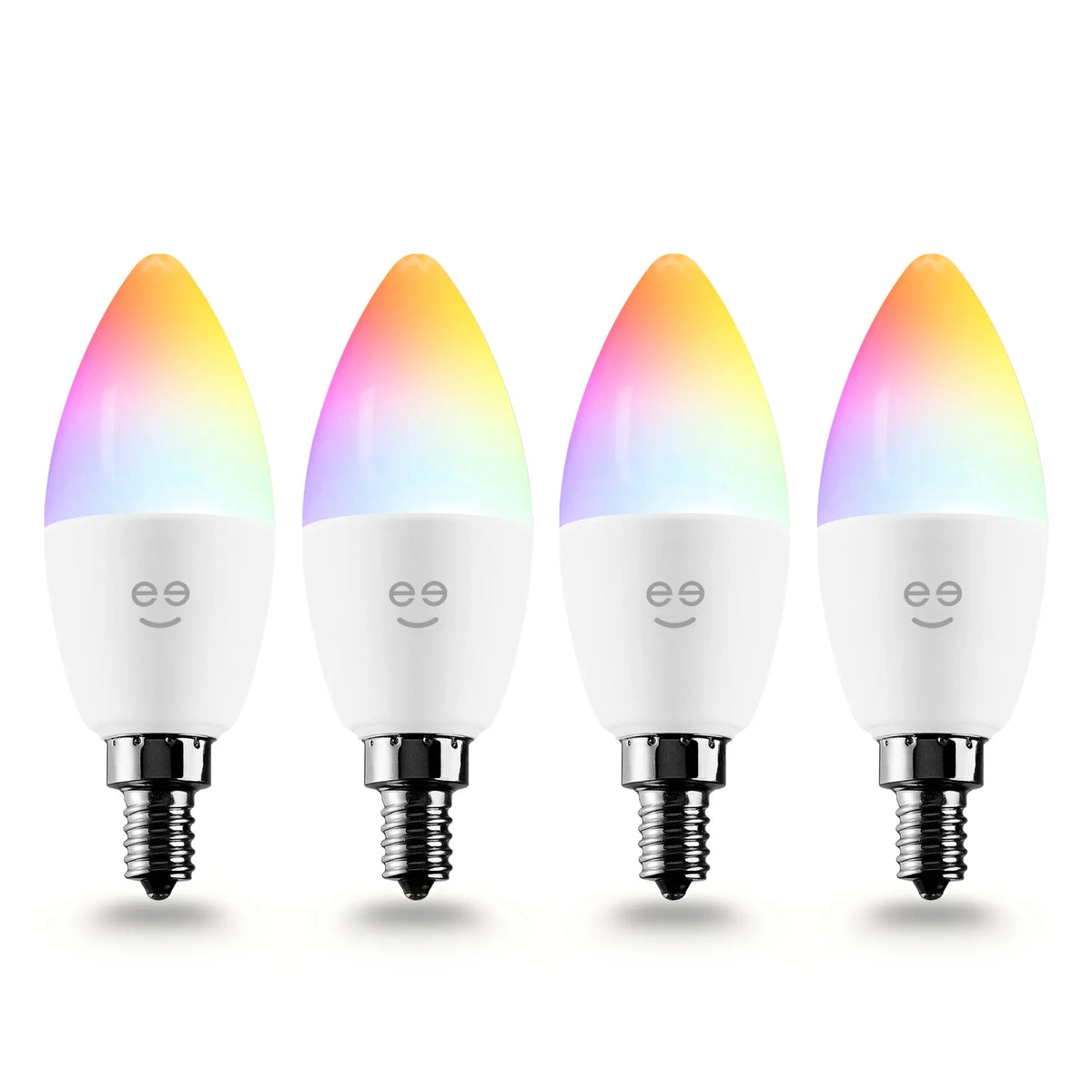 Wi-Fi LED Smart Bulb, 4W, E12 Base, Tunable and Dimmable RGB Bulb (4 Pack) R77720