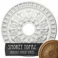 18x22OD x 3 1/2x22ID x 1 3/8x22P Ceiling Medallion, Hand-Painted Smokey Topaz Crackle B836