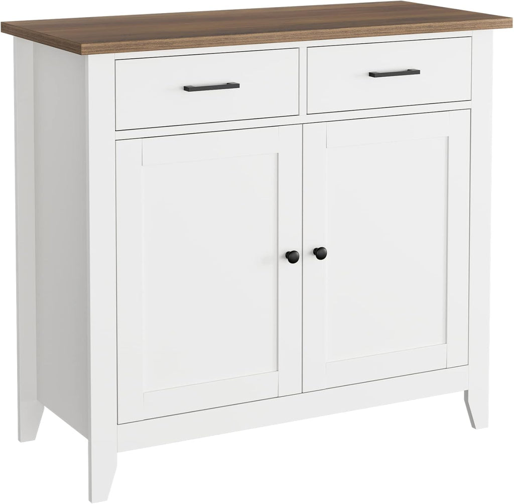 Ivory White Kitchen Storage Cabinet with Drawers and Doors Z8363