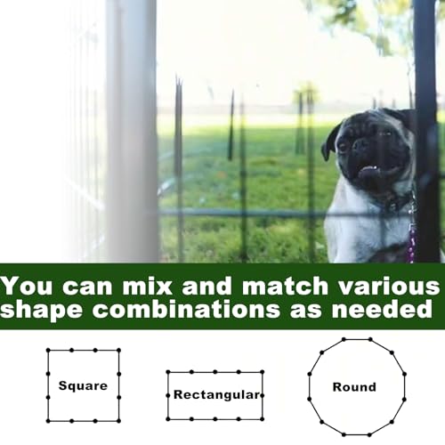 32 in Black Metal 16 Panel Dog Playpen with Gate Y9135