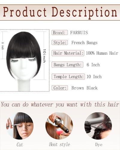 100% Real Human Hair Wispy Bangs Light Brown R7360