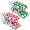2 Pcs Clear Plastic Beverage Soda Can Organizer for Refrigerator T18039