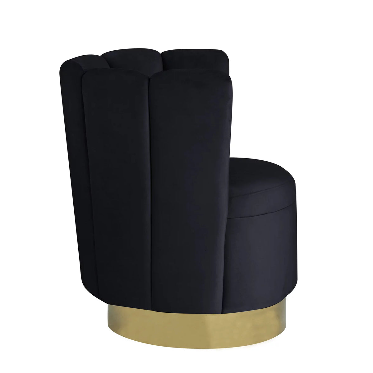 Black Velvet Swivel Accent Chair Z8991