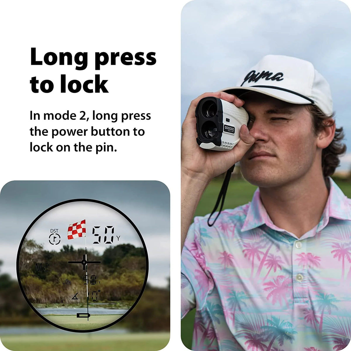 Golf Rangefinder 650 Yards 6X Magnification with Slope Switch, Built-in Magnet J6289
