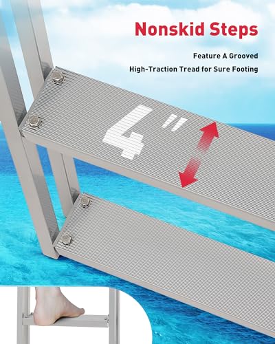 3 Step Aluminum Dock Ladder with Nonslip Tread L432697