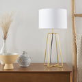 24" Gold Geometric Metal Table Lamp E67109