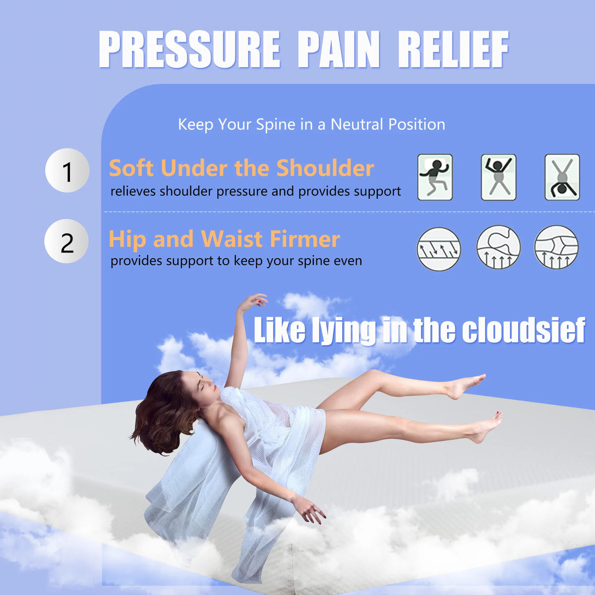 12 Inches Cooling-Gel Memory Foam Mattress Medium Firm Full U6670