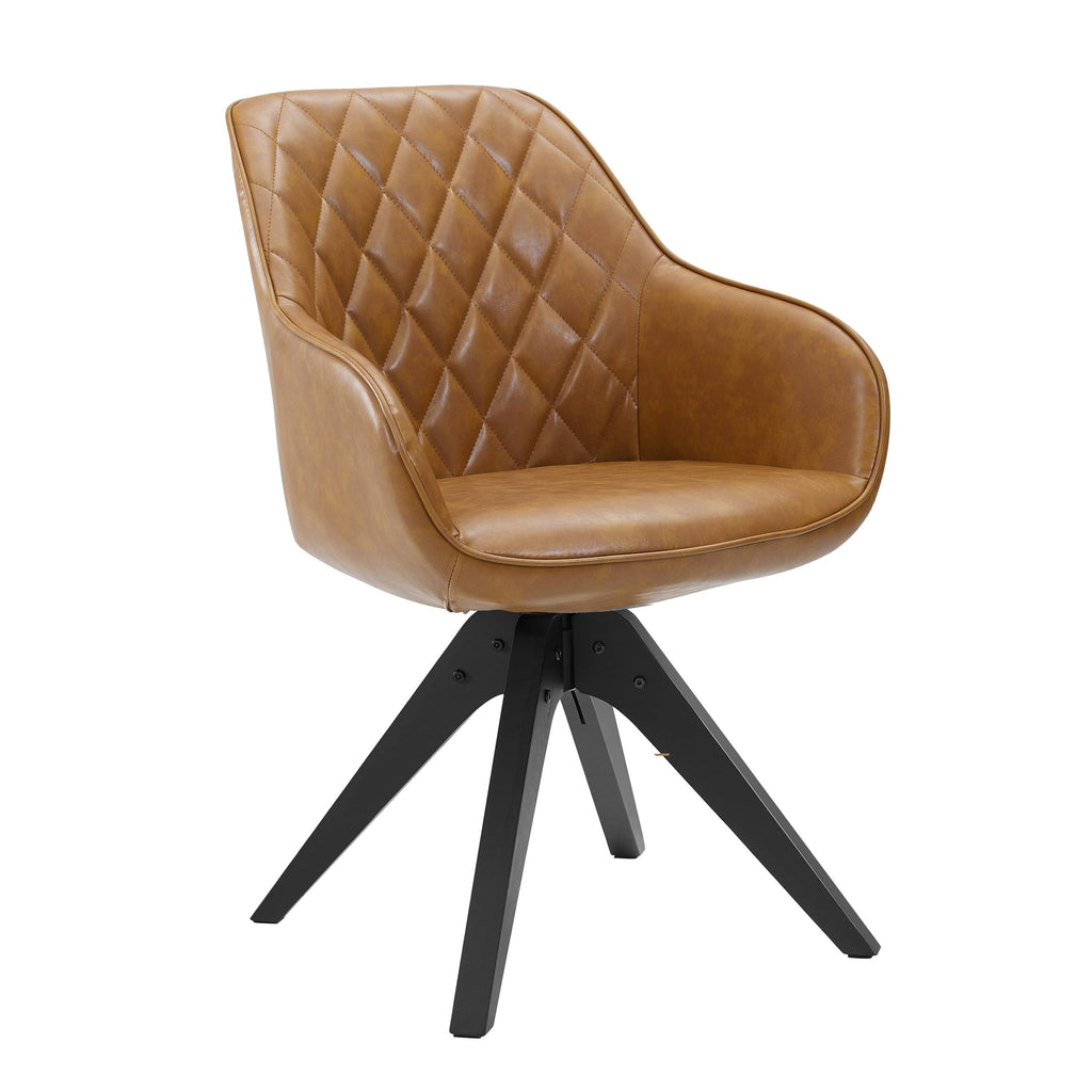 Swivel Office Accent Arm Chair with Wood Legs P26735