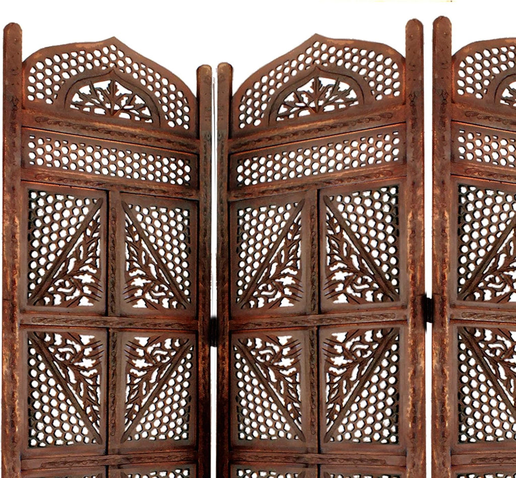 Traditional Four Panel Wooden Room Divider S159001