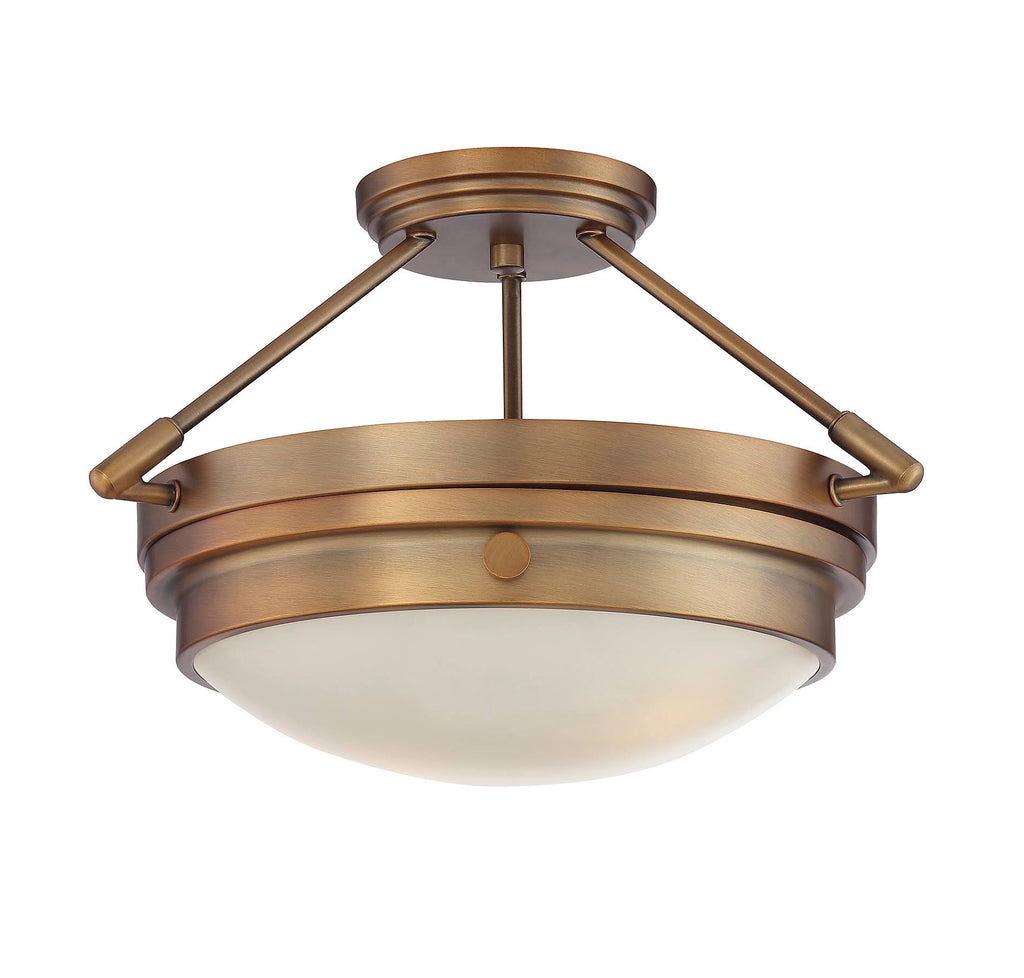 2 Light Semi-Flush Warm Brass M494