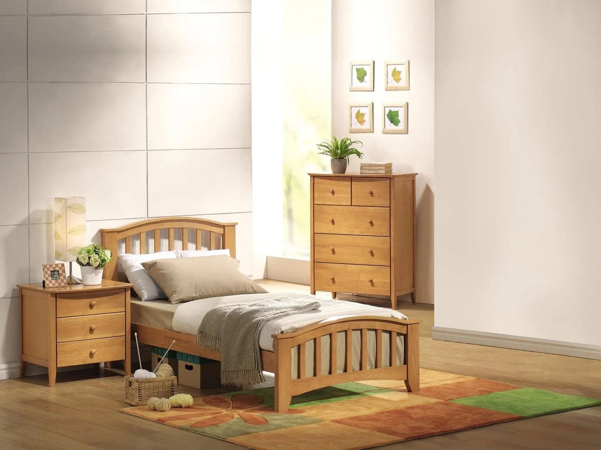 Maple Slat Wood Bed B3543