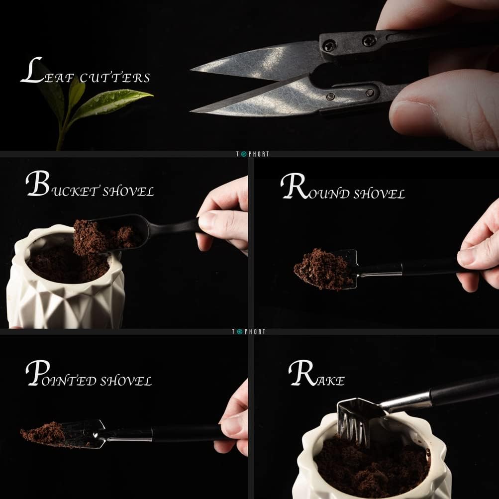 16PCS Bonsai Tree Kit with Pruning Shears and Carbon Steel Scissors L16600