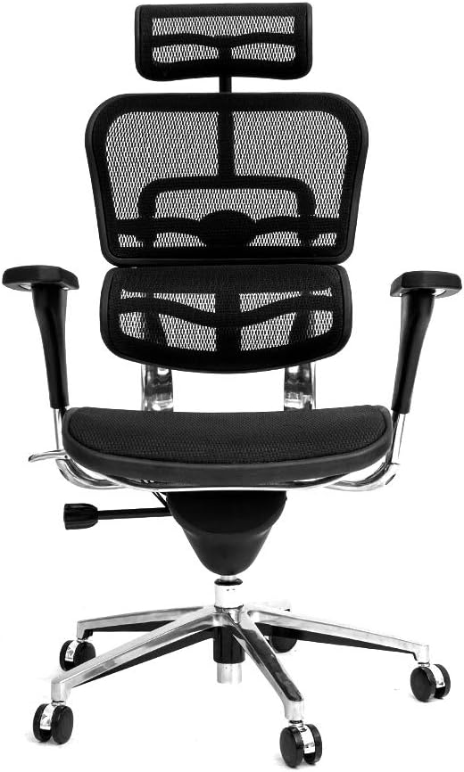 Black Mesh High Back Office Chair with Headrest and Lumbar Support P97832